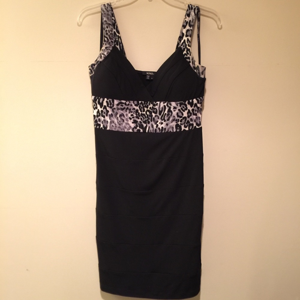 Black/Snow Leopard Dress